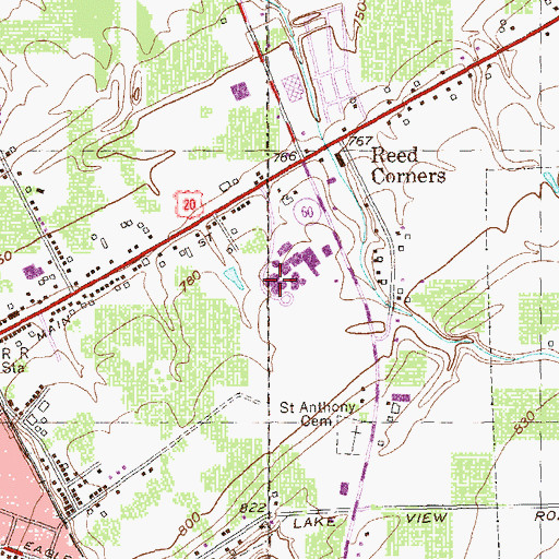 Topographic Map of Fredonia Middle School, NY
