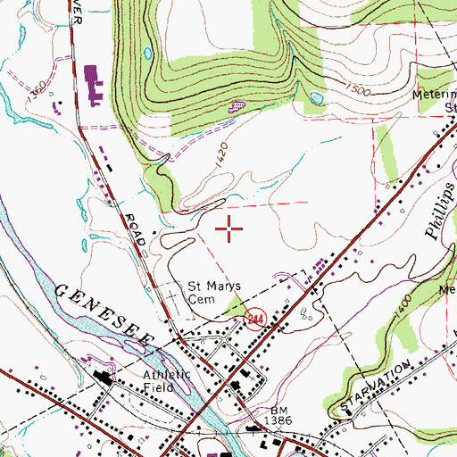 Topographic Map of Genesee Valley Middle School, NY