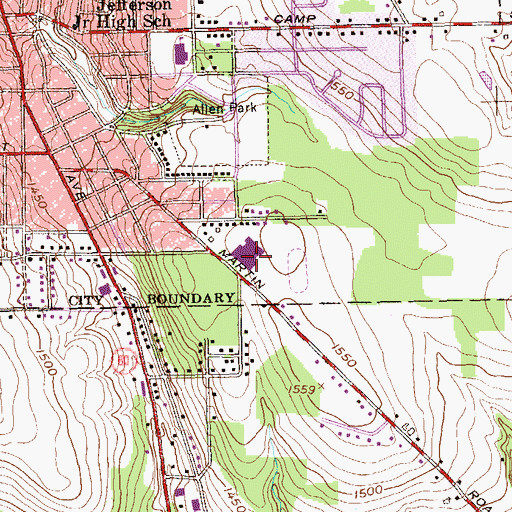 Topographic Map of Thomas Jefferson Middle School, NY