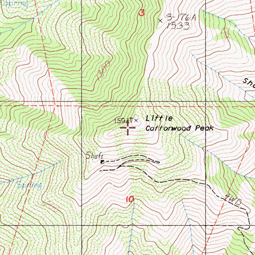 Topographic Map of Little Cottonwood Peak, CA