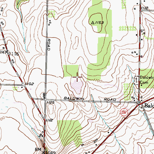 Topographic Map of Marcus Whitman Middle School, NY