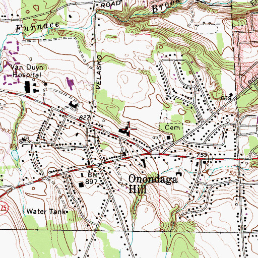 Topographic Map of Onondaga Hill Middle School, NY