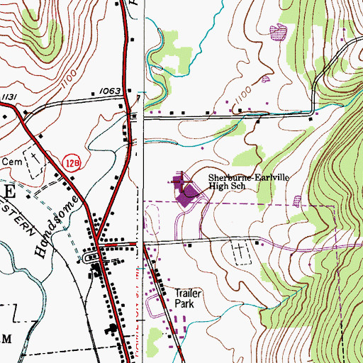 Topographic Map of Sherburne - Earlville Middle School, NY