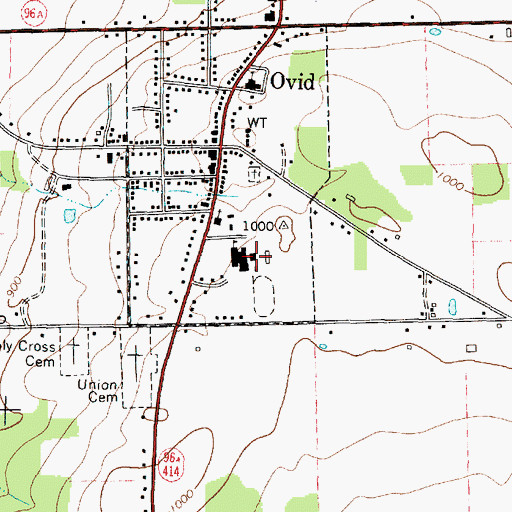 Topographic Map of South Seneca Middle School, NY