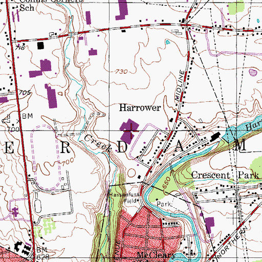 Topographic Map of Amsterdam High School, NY