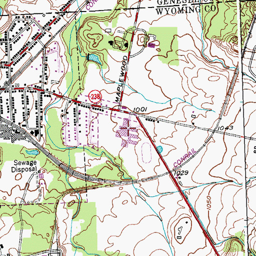 Topographic Map of Attica Senior High School, NY