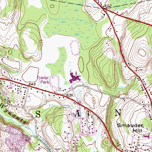 Topographic Map of Averill Park High School, NY