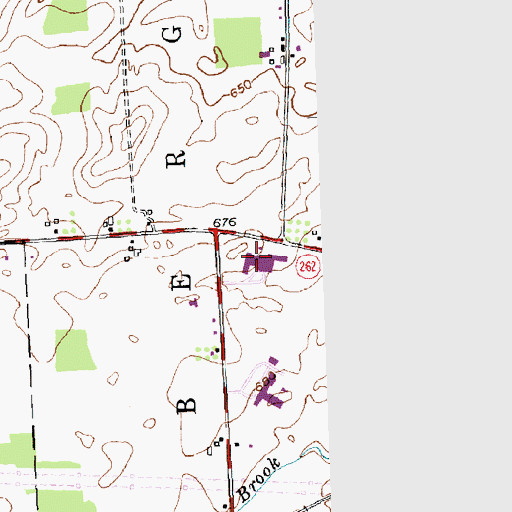 Topographic Map of Byron - Bergen High School, NY