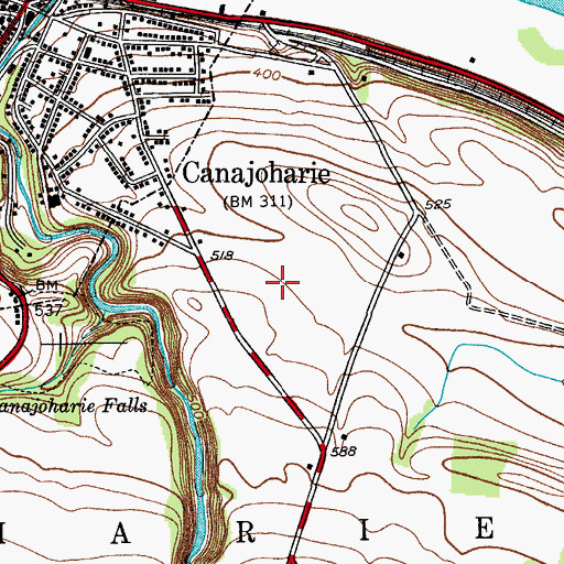 Topographic Map of Canajoharie Senior High School, NY