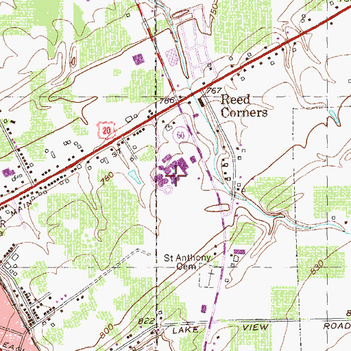 Topographic Map of Fredonia High School, NY