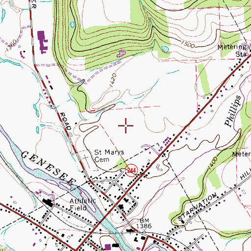 Topographic Map of Genesee Valley High School, NY