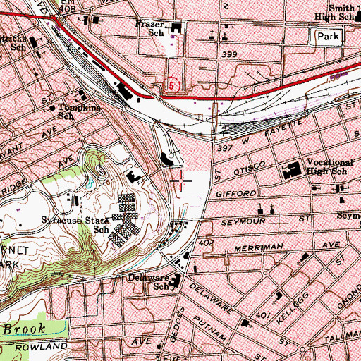 Topographic Map of Fowler High School, NY