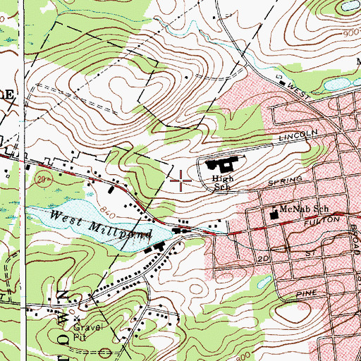 Topographic Map of Gloversville High School, NY