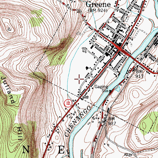 Topographic Map of Greene High School, NY