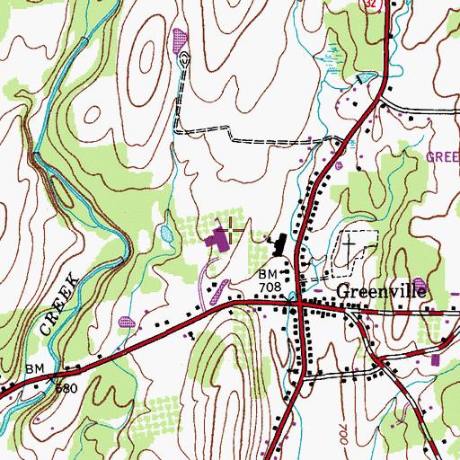Topographic Map of Greenville High School, NY