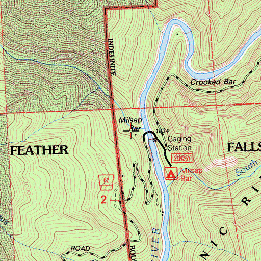 Topographic Map of Little North Fork of Middle Fork Feather River, CA