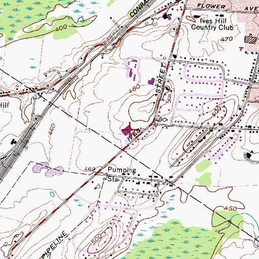 Topographic Map of Immaculate Heart Central High School, NY
