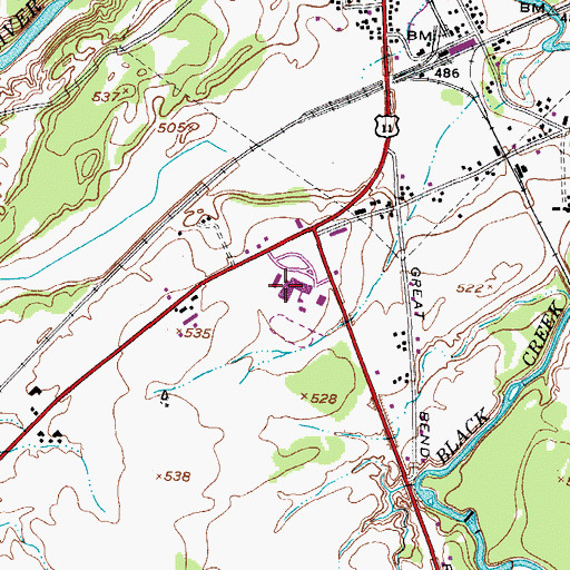 Topographic Map of Indian River High School, NY