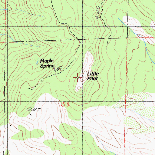 Topographic Map of Little Pilot, CA