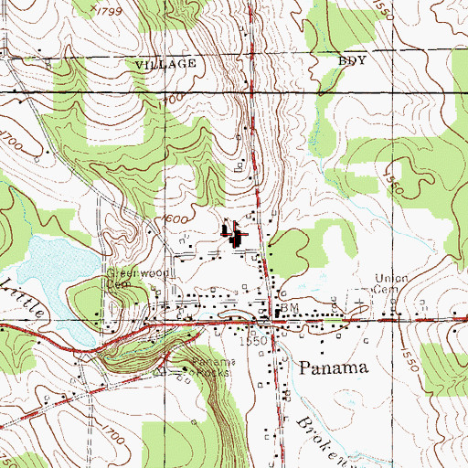 Topographic Map of Panama High School, NY