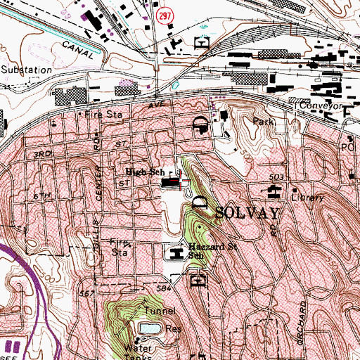 Topographic Map of Solvay High School, NY