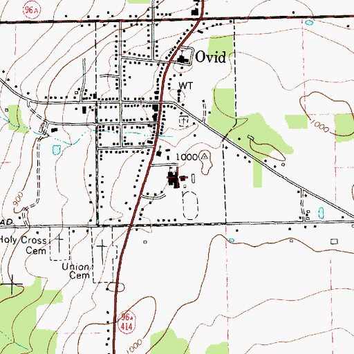 Topographic Map of South Seneca High School, NY