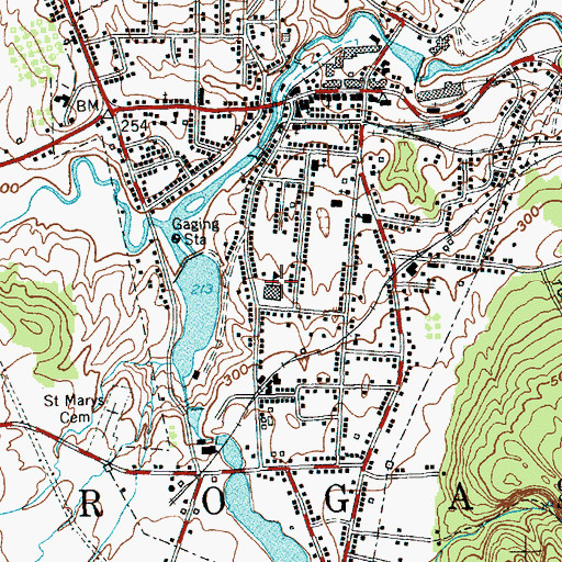 Topographic Map of Ticonderoga Senior High School, NY
