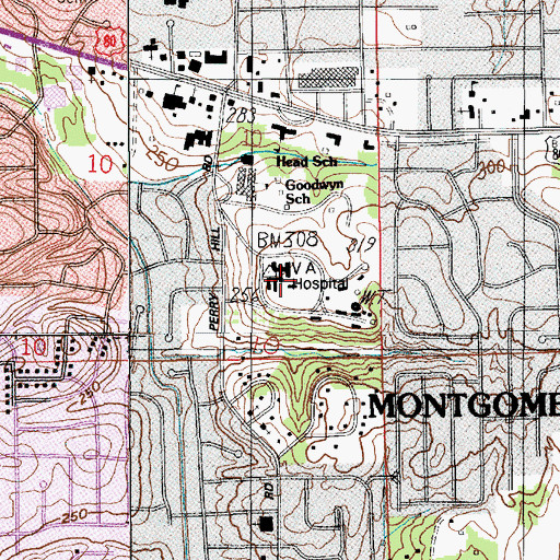 Topographic Map of Central Alabama Veterans Health Care System West Campus, AL