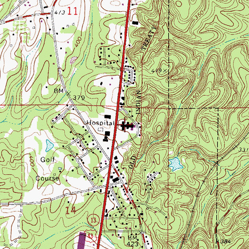 Topographic Map of Thomasville Infirmary, AL