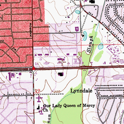 Topographic Map of Baptist Medical Center South, AL