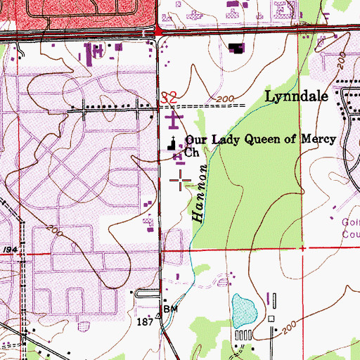 Topographic Map of HealthSouth Rehabilitation Hospital of Montgomery, AL