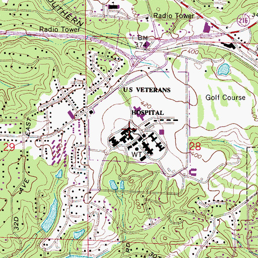 Topographic Map of Tuscaloosa Veterans Affairs Medical Center, AL