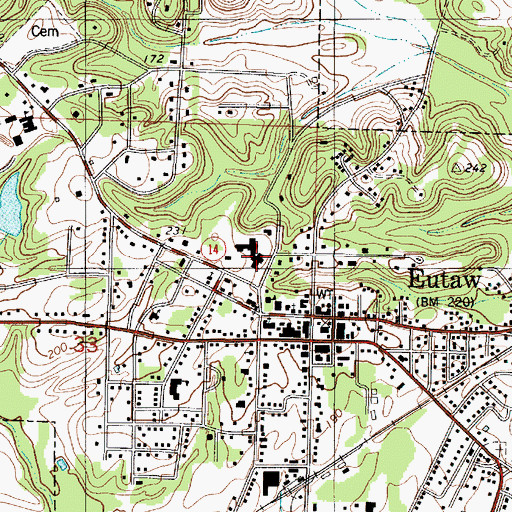 Topographic Map of Greene County Hospital, AL