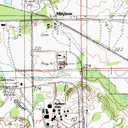 Topographic Map of Baptist Medical Center East, AL