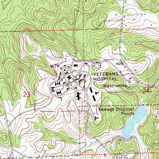 Topographic Map of Central Alabama Veterans Health Care System East Campus, AL