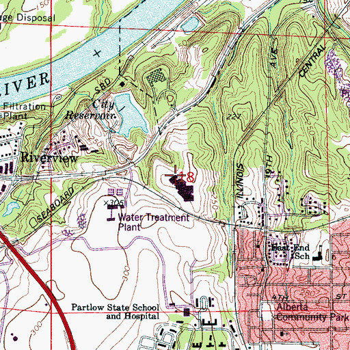 Topographic Map of Taylor Hardin Secure Medical Facility, AL