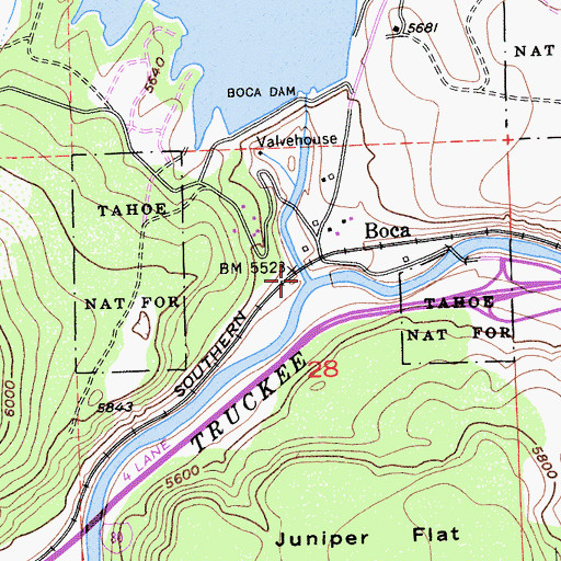 Topographic Map of Little Truckee River, CA