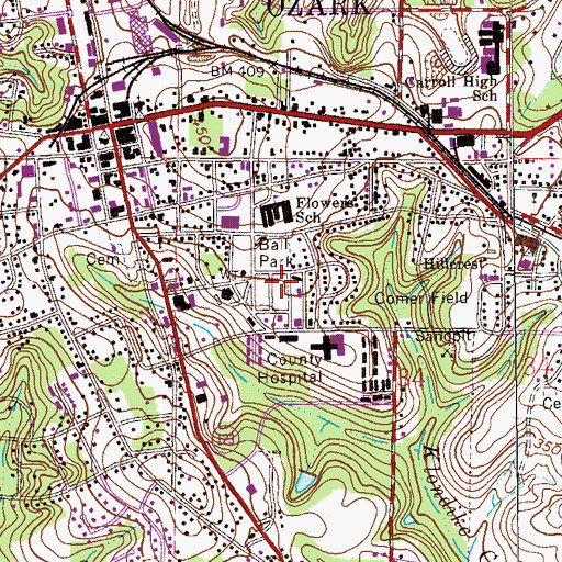 Topographic Map of SpectraCare Health Systems Dale County Clinic, AL
