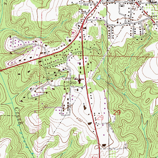Topographic Map of Henry County Health and Rehabilitation Facility, AL