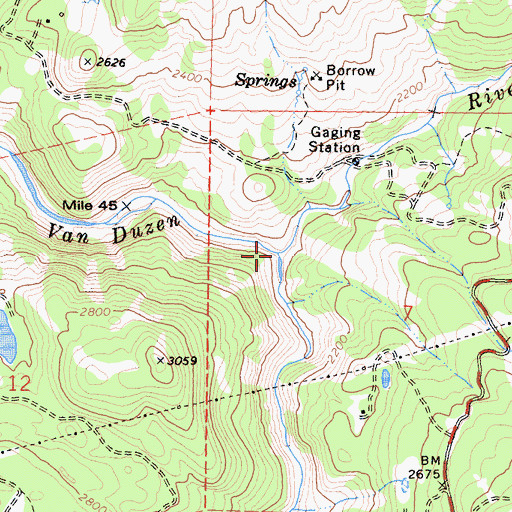 Topographic Map of Little Van Duzen River, CA