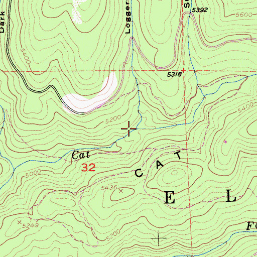 Topographic Map of Loggers Delight Canyon, CA