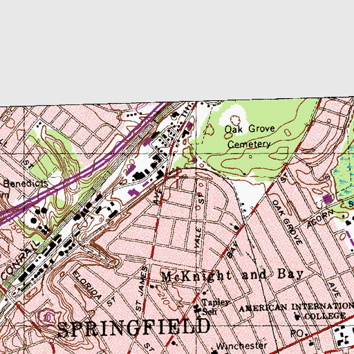 Topographic Map of National Ambulance Service, MA