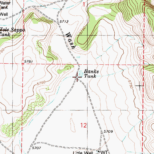 Topographic Map of South Grand Canyon Sanitation District, AZ