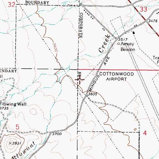 Topographic Map of Cottonwood Wastewater Treatment Facility, AZ
