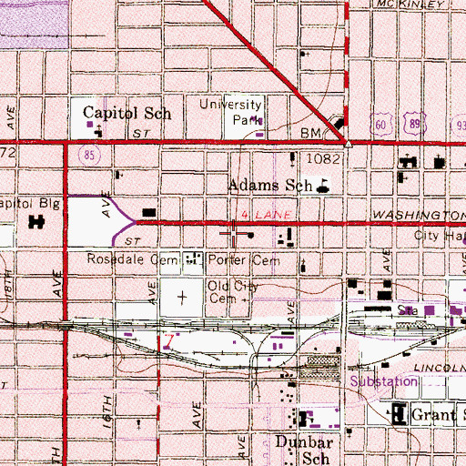 Topographic Map of Arizona State Library - Library Development Division and Carnegie Center, AZ