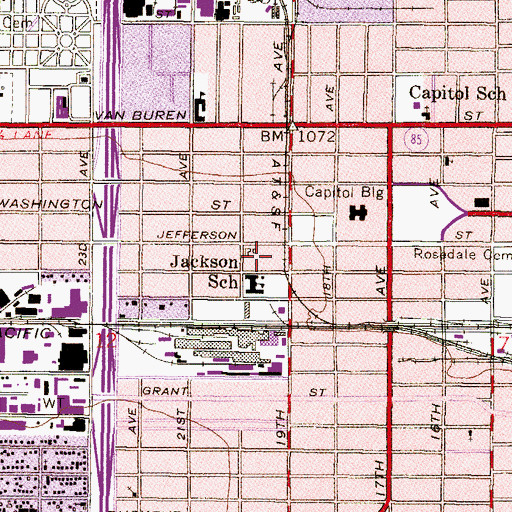Topographic Map of Arizona State Library Records Management Division, AZ