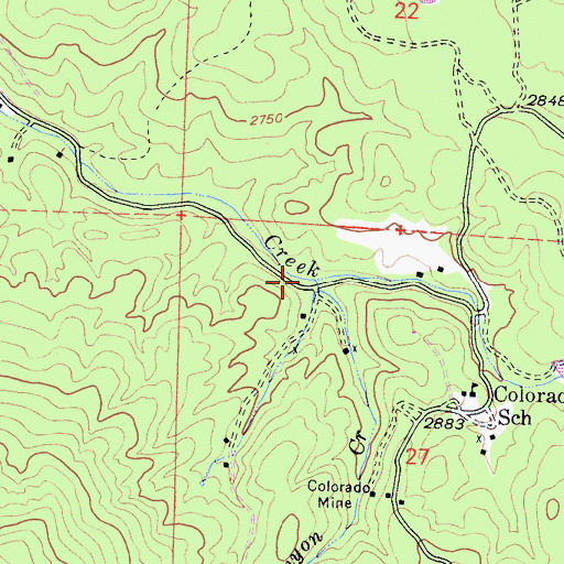Topographic Map of Long Canyon Creek, CA