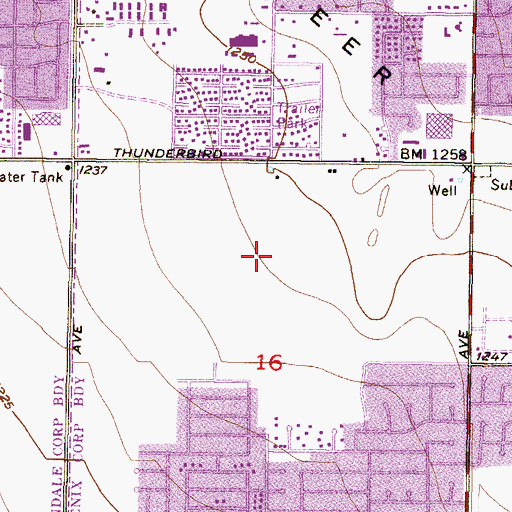 Topographic Map of Arizona State University West Campus Fletcher Library, AZ