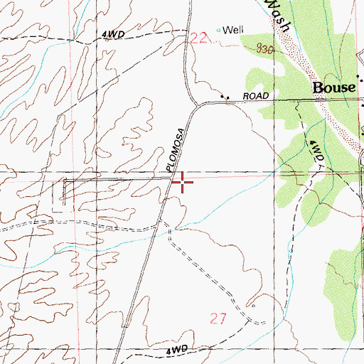 Topographic Map of Bouse Public Library, AZ