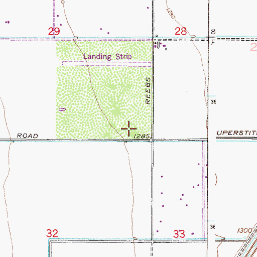 Topographic Map of Chandler Public Library Basha Branch, AZ